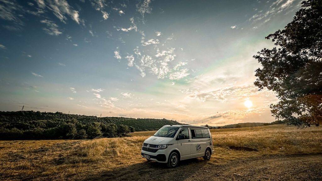 van california sunset plaine nature