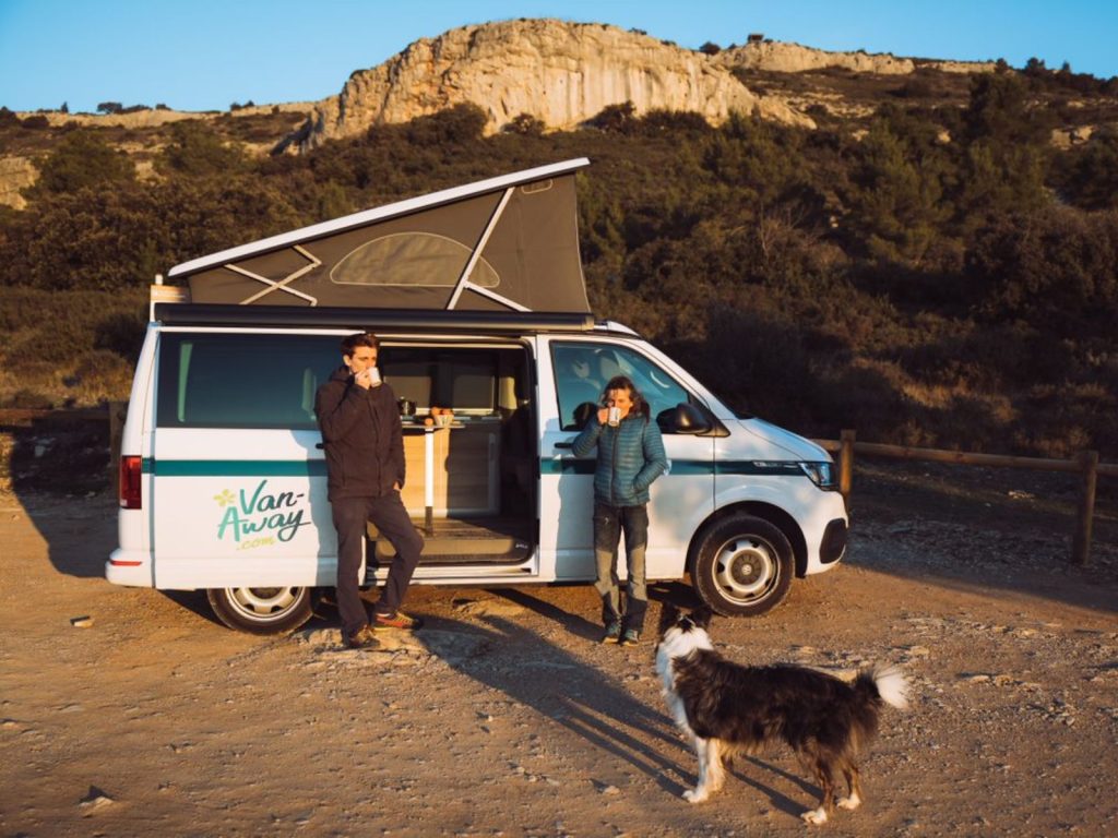 partir roadtrip chien van away
